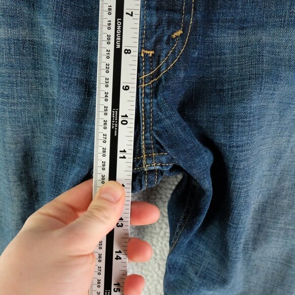 Levis 513 Jeans Mens 36X30 Blue Slim Straight Stone Wash Whiskers Stretch - Picture 7 of 11